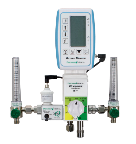 Oxygen Monitor with Flowmeters and Blender