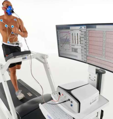 ECG Stress Test with Patient on Treadmill