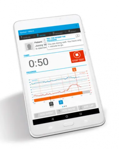 Tablet with Walk Test Results